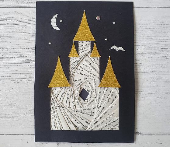 Iris Paper Folding castle made from old books