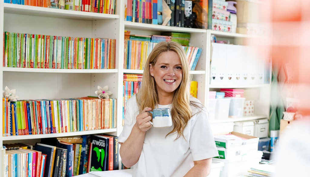 Becky Wash creating sustainable crafts using recycled book paper